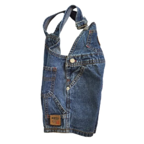 BABY GUESS Vintage 90's Denim Blue Jean Overall Shorts - Baby Boy's 6-9 Months - Picture 4 of 7